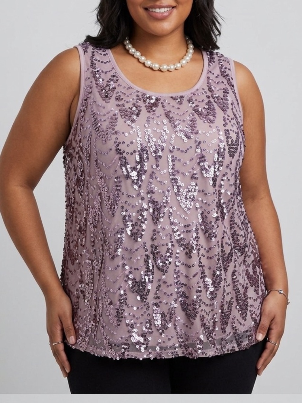 TORRID Purple Sequin Tank Blouse Lined Plus Size 4X